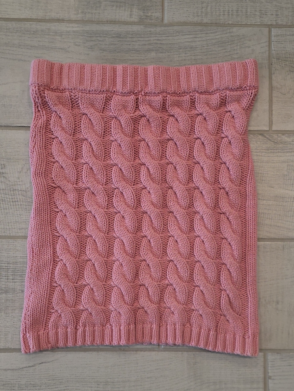 4SI3NNAI Cable Knit Sweater Skirt Women's Size Large Pink Cozy Knee Length